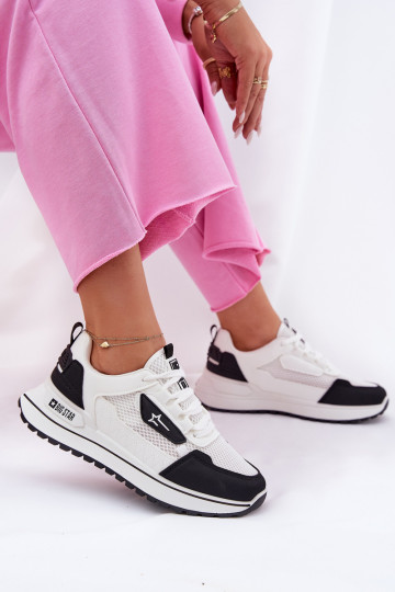 Turnschuhe Feminin mit einer Plattform Big Star RR274A223 HI-POLY SYSTEM INeiß-schZuarze Farbe