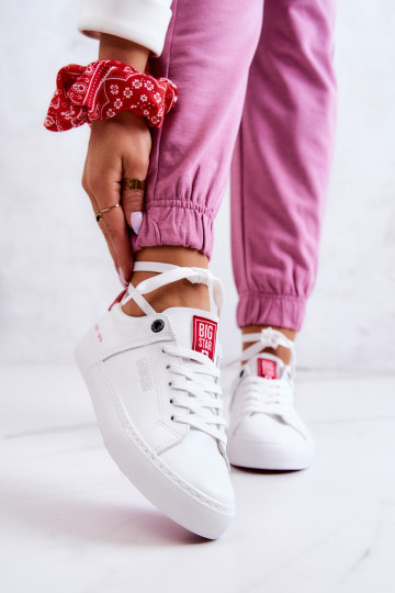 Haut Turnschuhe Big Star JJ274212 INeiß-rote Farbe 2