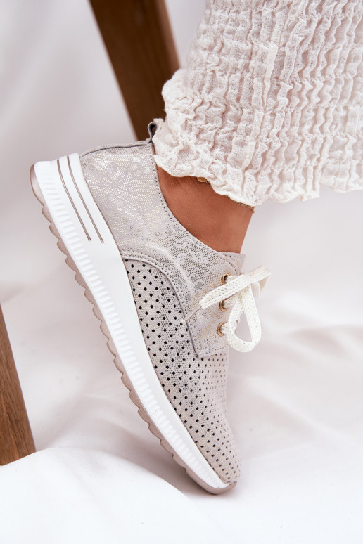 Haut  Schuhe Feminin mit einer Plattform Artiker 56C2113 Beige-goldene Farbe Haut  Schuhe Feminin mit einer Plattform Artiker 56C2113 Beige-goldene Farbe