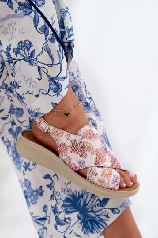 Damensandalen aus Öko-Leder mit Blumen Verschiedene Farben Tosmelia Damensandalen aus Öko-Leder mit Blumen Verschiedene Farben Tosmelia