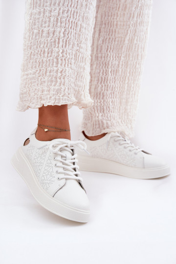 Haut Sneakers Stilvollllschuhe Feminin mit einer Plattform Vinceza 88018 Zueiße Farbe 2