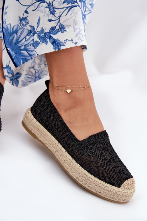 Espadrilles mit einer Plattform Vinceza 17392 schZuarze Farbe