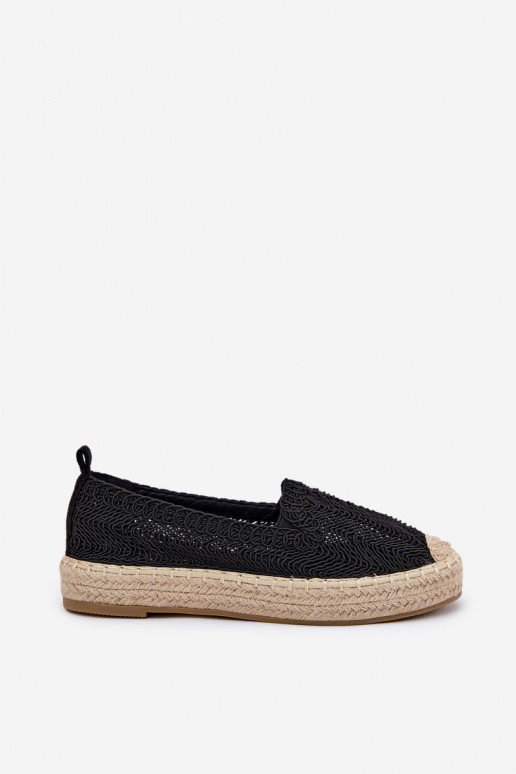 Espadrilles mit einer Plattform Vinceza 17392 schZuarze Farbe