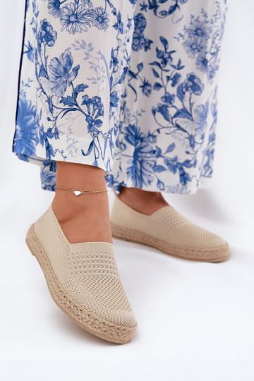 Feminin Espadrilles Mit Zopf Vinceza 13624 Beige 2