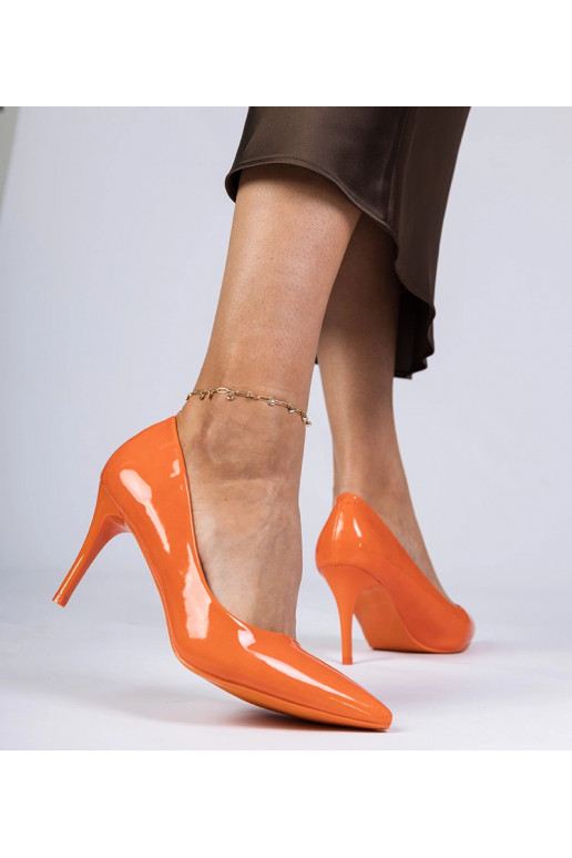 Orange lackierte Damen High Heels Merium