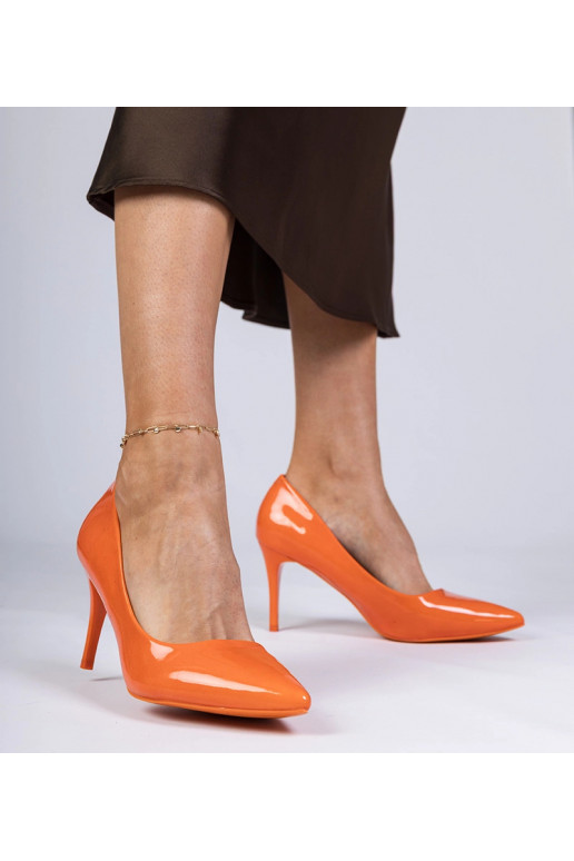 Orange lackierte Damen High Heels Merium