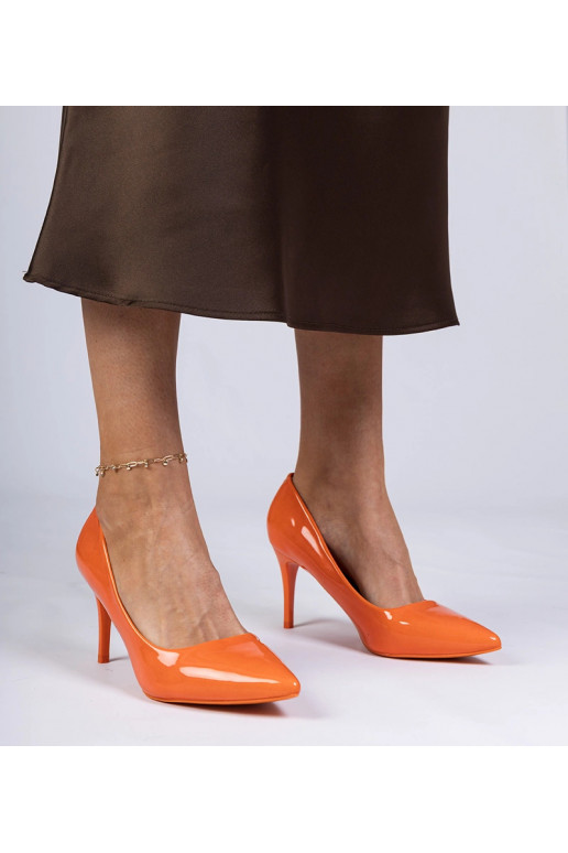 Orange lackierte Damen High Heels Merium