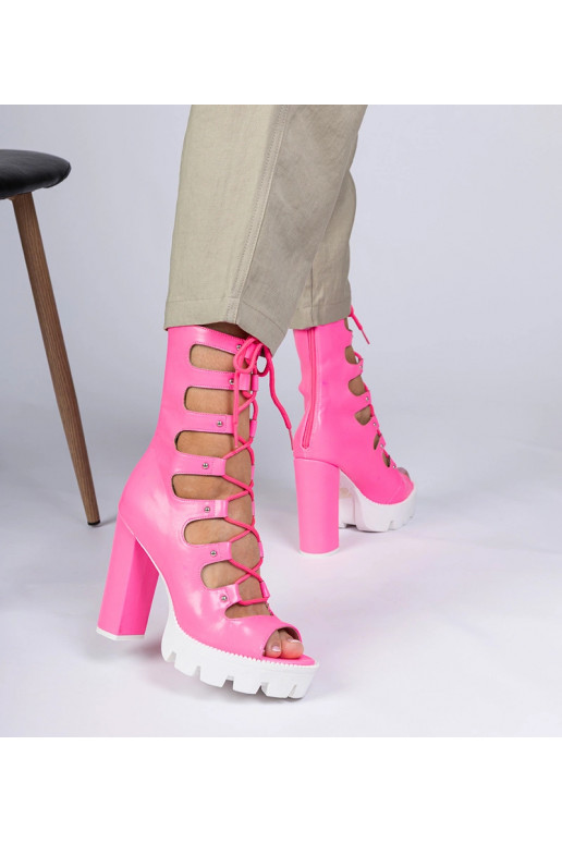Rosa Damen Stiefel auf hohen Absätzen...