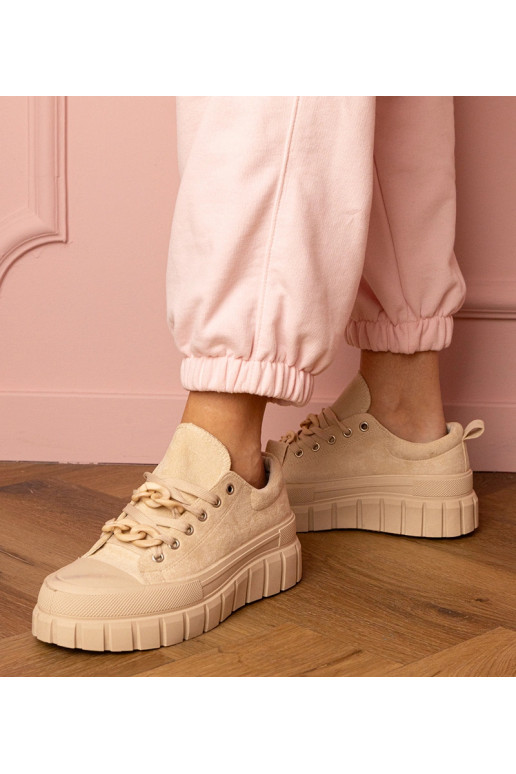 Sandfarbene Damen Sneakers Kesium