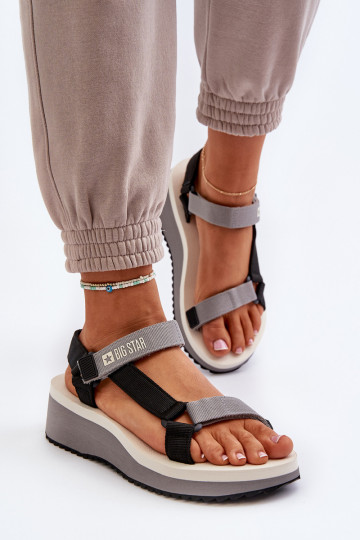 Graue Damen-Plattform-Sandalen Big Star NN274A054