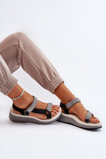 Graue Damen-Plattform-Sandalen Big Star NN274A054 2