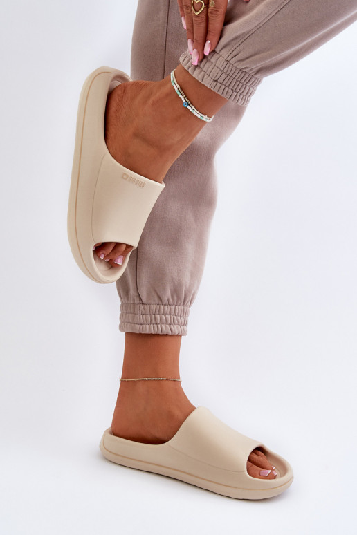 Sandfarbene Damenpantoffeln Big Star