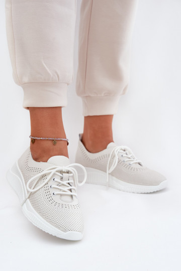 Weiße Leder-Damen-Sneaker Vinceza 41472 2