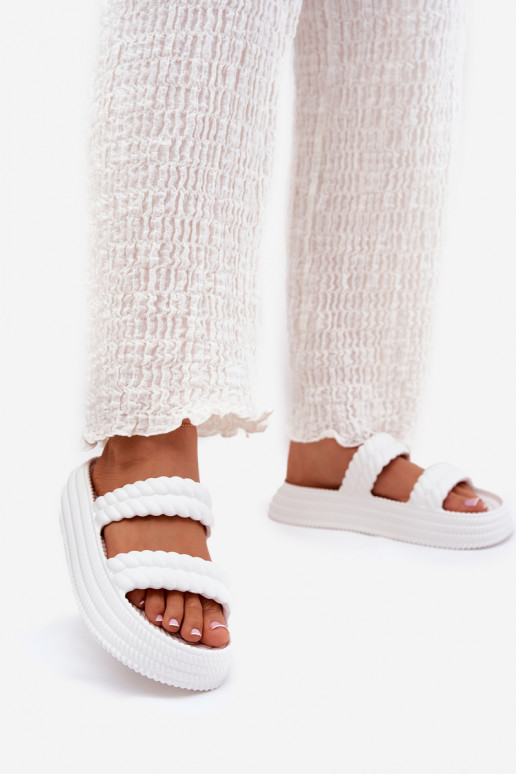 Leichte Hausschuhe  Damenhausschuhe mit einer Plattform S.Barski ZK51-001 Zueiße Farbe Leichte Hausschuhe  Damenhausschuhe mit einer Plattform S.Barski ZK51-001 Zueiße Farbe