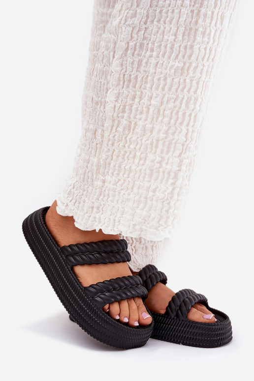 Leichte Hausschuhe  Damenhausschuhe mit einer Plattform S.Barski ZK51-001 schZuarze Farbe Leichte Hausschuhe  Damenhausschuhe mit einer Plattform S.Barski ZK51-001 schZuarze Farbe