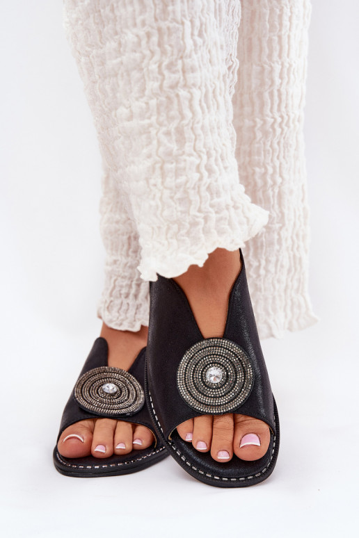 mit Glanz Damensandalen Ozdobnym Detalem S.Barski KV51-012 schZuarze Farbe mit Glanz Damensandalen Ozdobnym Detalem S.Barski KV51-012 schZuarze Farbe