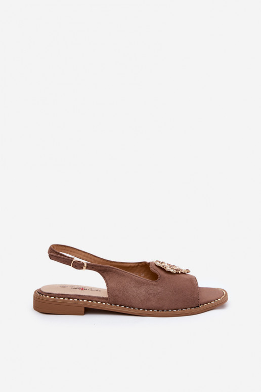 Damensandalen Mit Dekorationen mit Herzenm S.Barski KV27-018 Beige