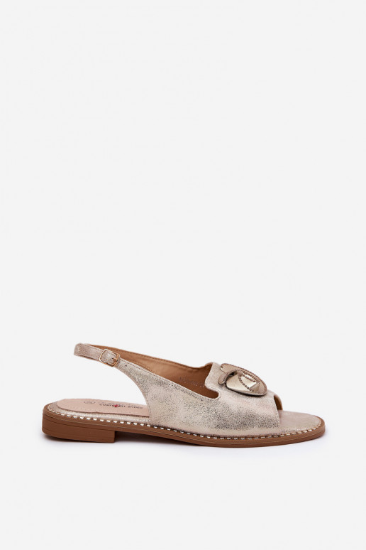 mit Glanz Damensandalen mit Ornamenten S.Barski KV51-006 goldene Farbe mit Glanz Damensandalen mit Ornamenten S.Barski KV51-006 goldene Farbe