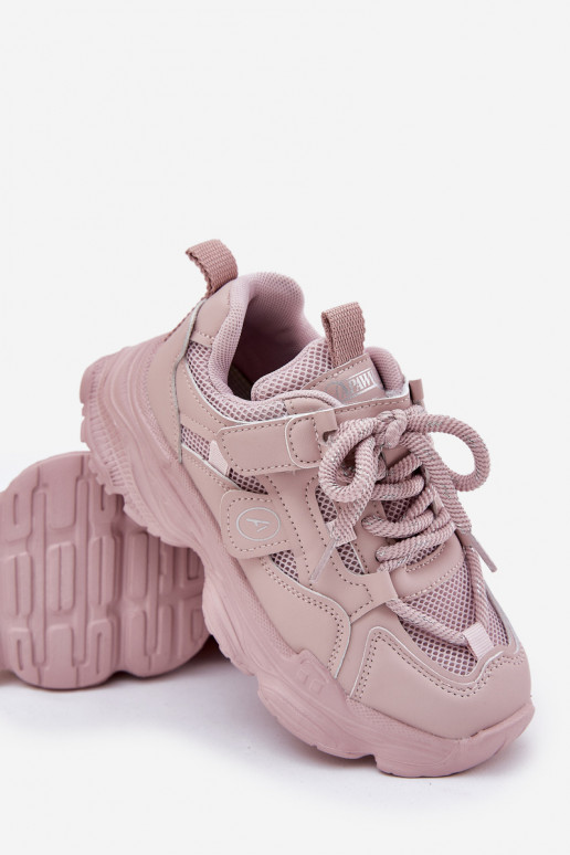Sneakers Stilvollllschuhe Kindisch mit einer Plattform pinke Farbe Hanomess