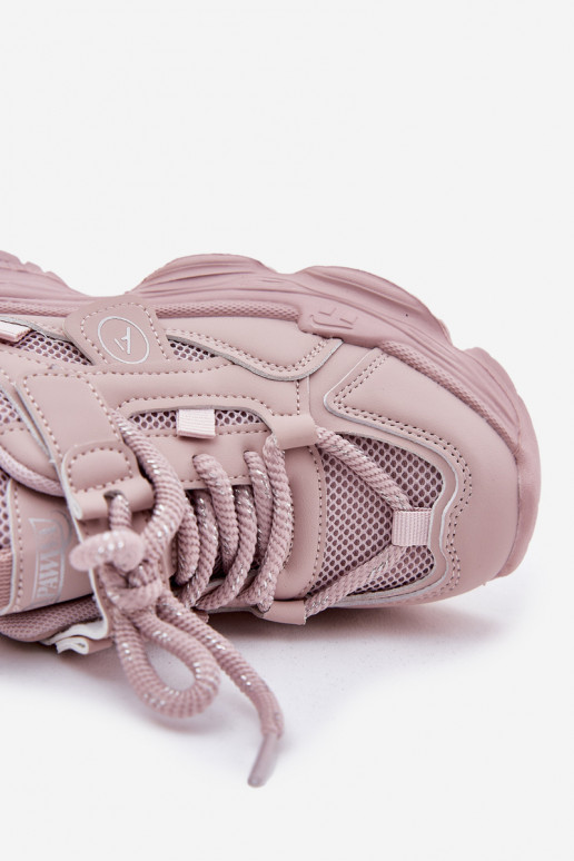 Sneakers Stilvollllschuhe Kindisch mit einer Plattform pinke Farbe Hanomess