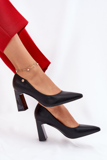 Eleganter Stil Schuhe Ermöglicht SłupkoZuym Obcasie Vinceza 62221 schZuarze Farbe