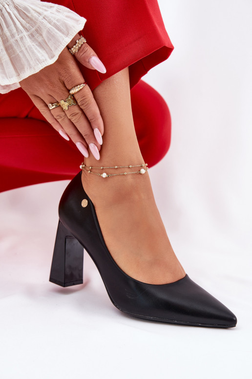 Eleganter Stil Schuhe Ermöglicht SłupkoZuym Obcasie Vinceza 62221 schZuarze Farbe