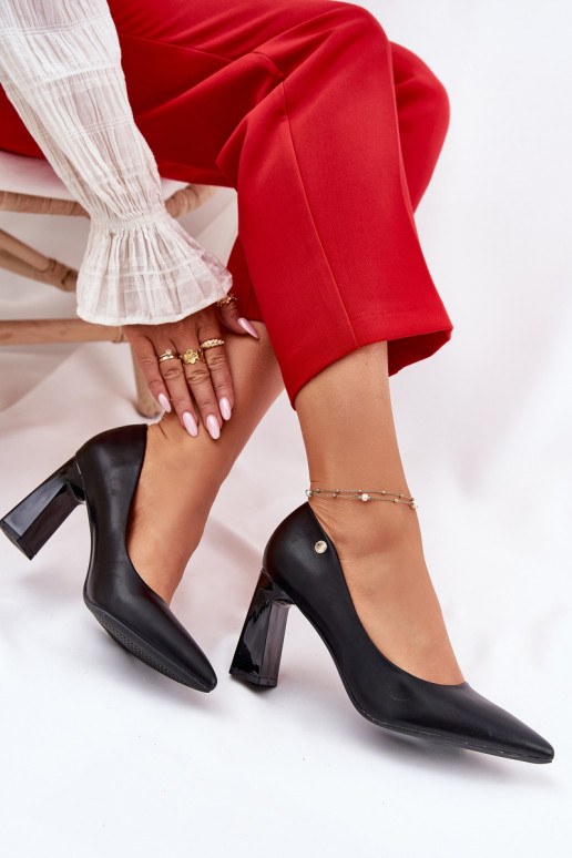 Eleganter Stil Schuhe Ermöglicht SłupkoZuym Obcasie Vinceza 62221 schZuarze Farbe