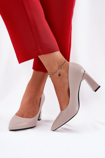 Eleganter Stil Schuhe Ermöglicht SłupkoZuym Obcasie Vinceza 62221 graue Farbe 2