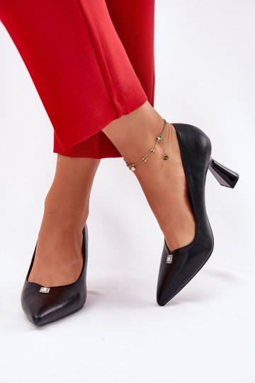 Eleganter Stil Schuhe Ermöglicht Rozszerzanej Szpilce Vinceza 62222 schZuarze Farbe 2