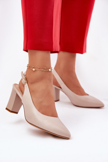 Komfortabel Schuhe mit Absätzen Sergio Leone SK162 Beige 2