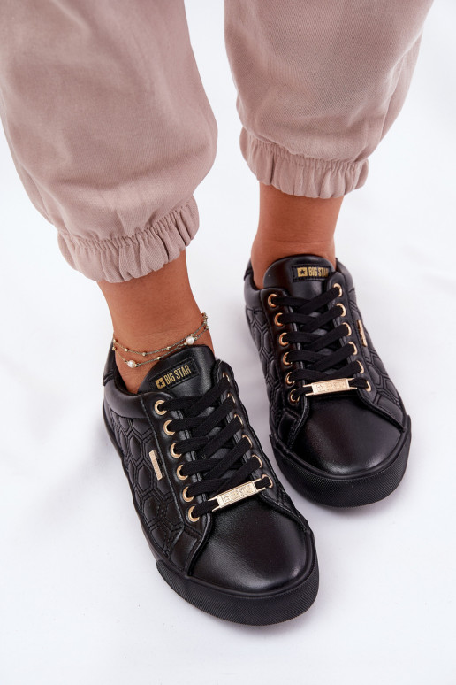 Freizeitschuhe aus Öko-Leder Big Star RR274323 schZuarze Farbe