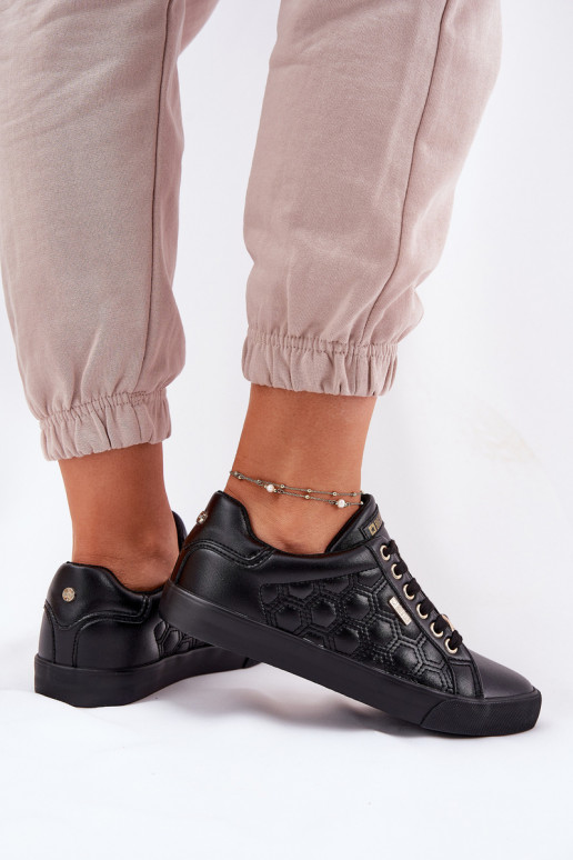 Freizeitschuhe aus Öko-Leder Big Star RR274323 schZuarze Farbe