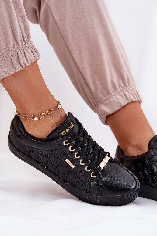 Freizeitschuhe aus Öko-Leder Big Star RR274323 schZuarze Farbe