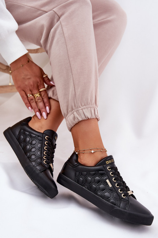 Freizeitschuhe aus Öko-Leder Big Star RR274323 schZuarze Farbe