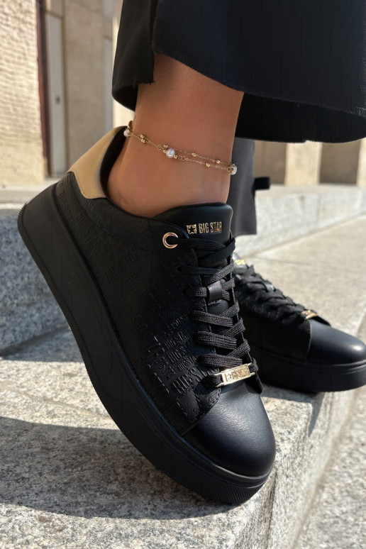 Sneakers Stilvollllschuhe Feminin aus Öko-Leder Big Star RR274257 schZuarze Farbe Sneakers Stilvollllschuhe Feminin aus Öko-Leder Big Star RR274257 schZuarze Farbe