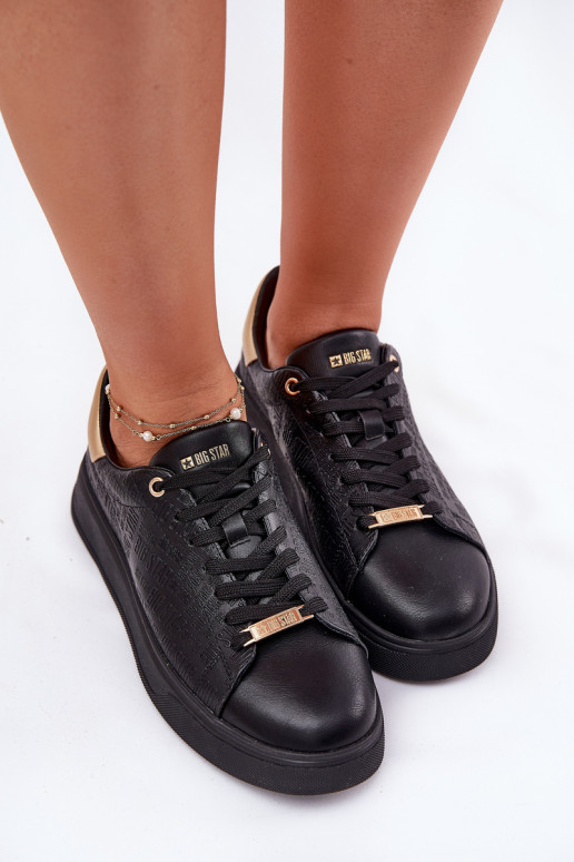 Sneakers Stilvollllschuhe Feminin aus Öko-Leder Big Star RR274257 schZuarze Farbe Sneakers Stilvollllschuhe Feminin aus Öko-Leder Big Star RR274257 schZuarze Farbe