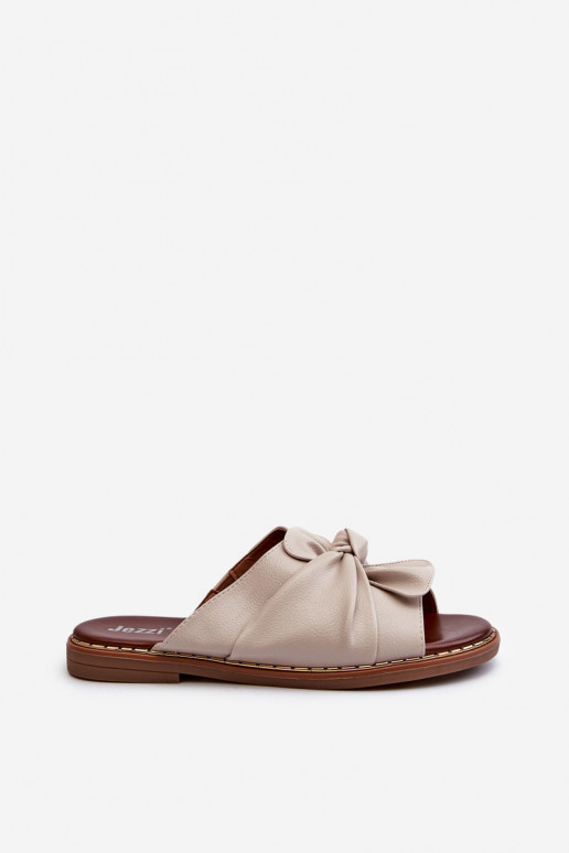 Damenhausschuhe mit breiten Absätzen Beige Nelvira Damenhausschuhe mit breiten Absätzen Beige Nelvira