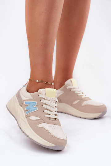 Sneakers Stilvollllschuhe Feminin mit einer Plattform Beige Tenanela 2