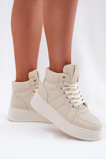 Groß Sneakers Stilvollllschuhe Feminin mit einer Plattform Beige Tillive