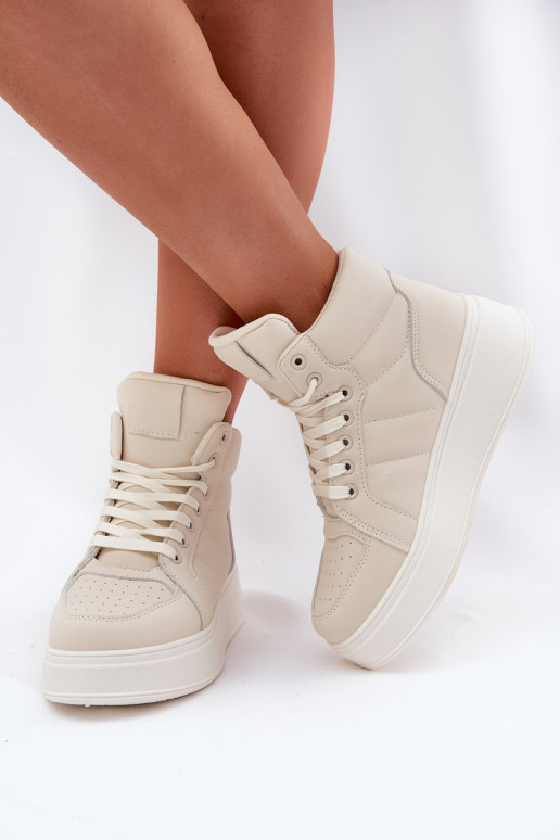 Groß Sneakers Stilvollllschuhe Feminin mit einer Plattform Beige Tillive Groß Sneakers Stilvollllschuhe Feminin mit einer Plattform Beige Tillive