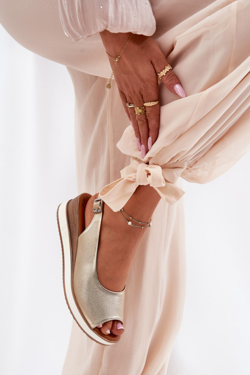 Haut Plateausandalen Artiker 56C2312 goldene Farbe Haut Plateausandalen Artiker 56C2312 goldene Farbe