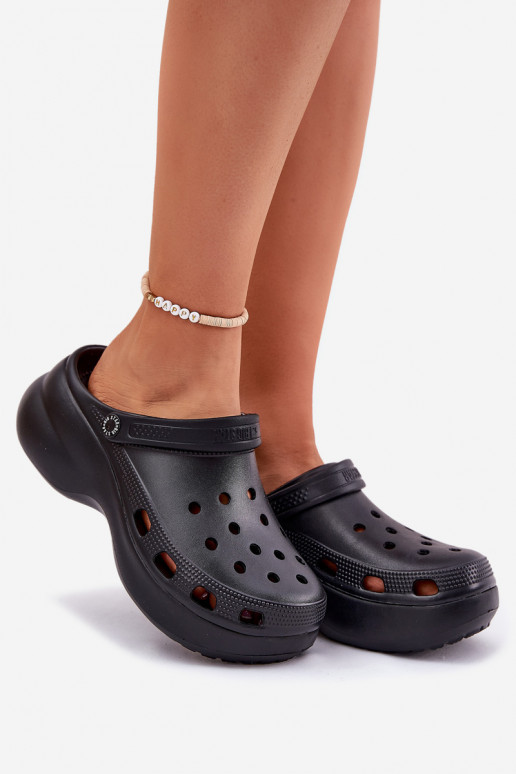 Leichte Hausschuhe Damenhausschuhe mit modischer Es mussssivsohle Big Star RR274A118 schZuarze Farbe