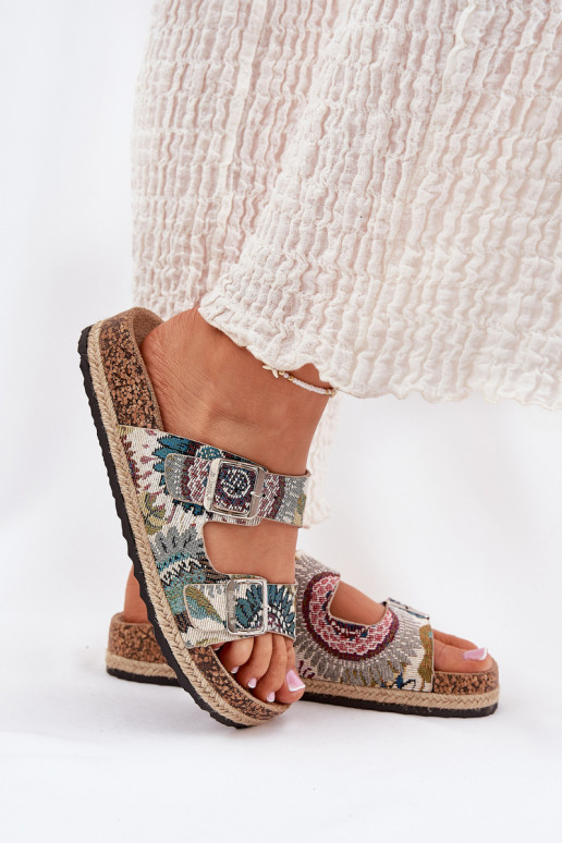 Gemustert Damenhausschuhe mit einer Plattform mit Schnallen Lee Cooper LCIN-25-35-3483L Verschiedene Farben Gemustert Damenhausschuhe mit einer Plattform mit Schnallen Lee Cooper LCIN-25-35-3483L Verschiedene Farben