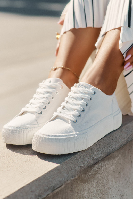 Damen weiße Freizeitschuhe Big Star RR274405 Damen weiße Freizeitschuhe Big Star RR274405