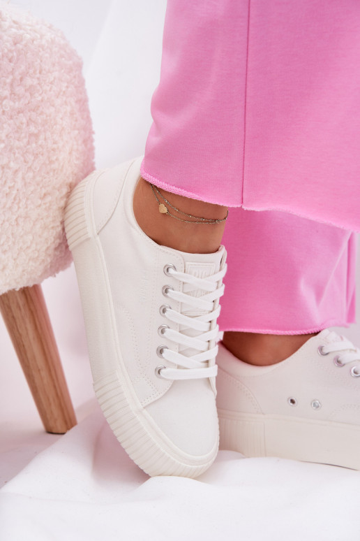 Damen weiße Freizeitschuhe Big Star RR274405 Damen weiße Freizeitschuhe Big Star RR274405