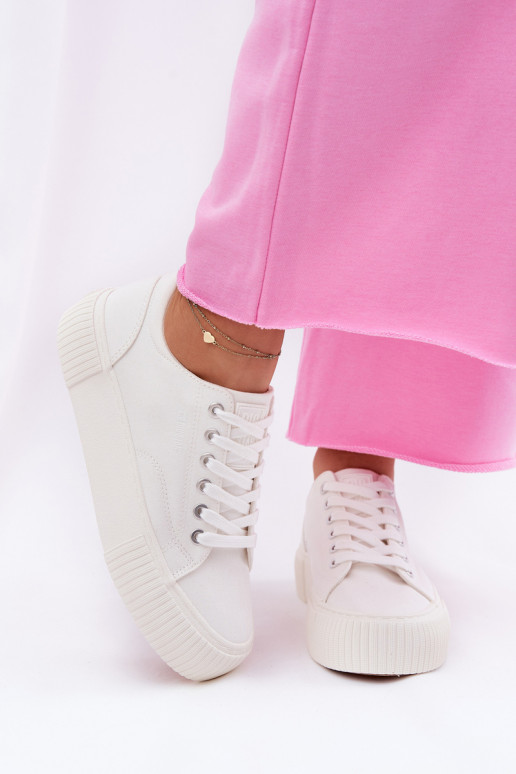 Damen weiße Freizeitschuhe Big Star RR274405 Damen weiße Freizeitschuhe Big Star RR274405