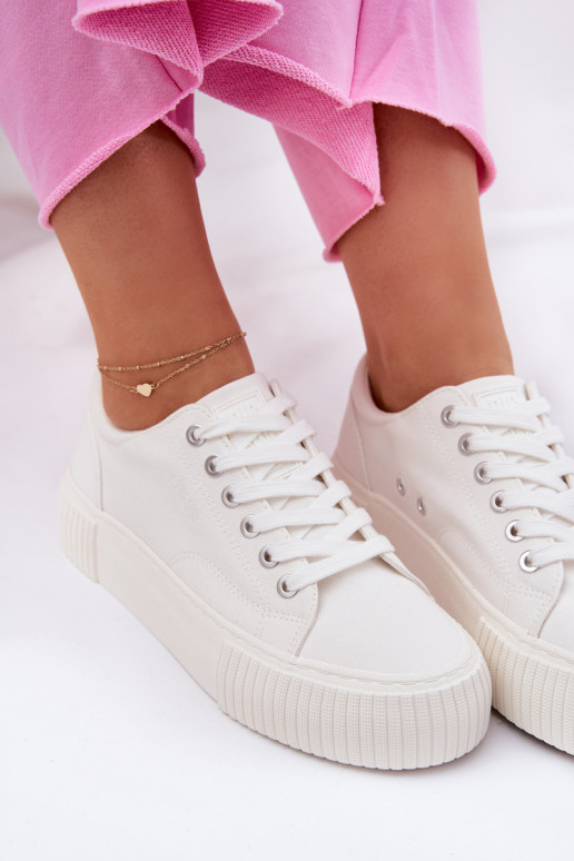 Damen weiße Freizeitschuhe Big Star RR274405 Damen weiße Freizeitschuhe Big Star RR274405