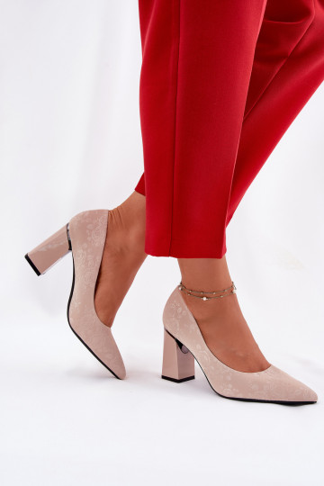 Eleganter Stil Schuhe mit Absätzen IN pinke Farbe Vinceza 62223 Beige