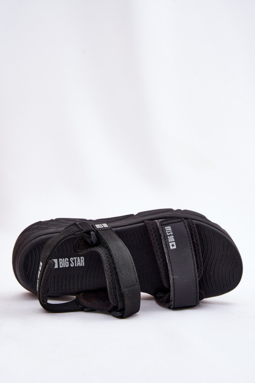 Sportlicher Stil Damensandalen mit einer Plattform Big Star RR274A077 schZuarze Farbe Sportlicher Stil Damensandalen mit einer Plattform Big Star RR274A077 schZuarze Farbe