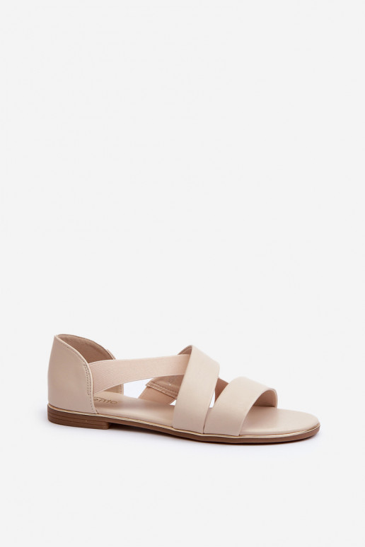 Ledersandalen mit Quaste Beige Apulia